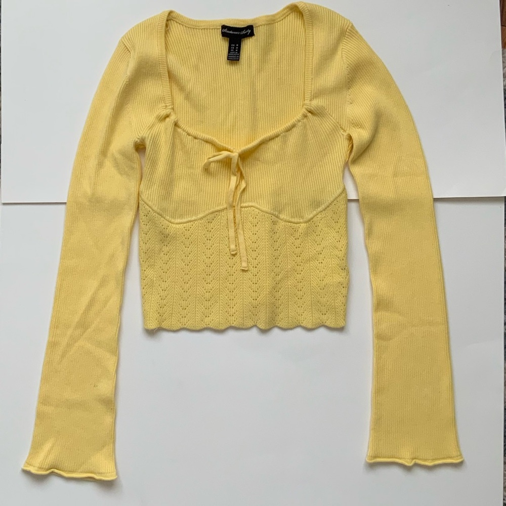Streetwear Society Soft Yellow Ribbed Top